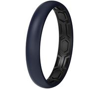 ThunderFit Silicone Rings for Him and Her, Rubber Engagement Bands Unisex, 1.8mm Thick in 4mm & 8mm Widths, 4.5-5(15.70mm), Silicone, No Gemstone
