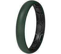 ThunderFit Silicone Rings for Him and Her, Rubber Engagement Bands Unisex, 1.8mm Thick in 4mm & 8mm Widths, 3.5-4(14.90mm), Silicone, No Gemstone