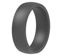 ThunderFit Silicone Rings for Him and Her, Rubber Engagement Bands Unisex, 2.1mm Thick Minimalist Rubber Engagement Rings, 6.5 - 7 (17.35mm), Silicone, No Gemstone