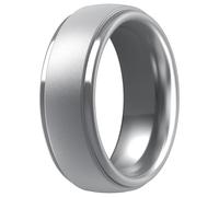 ThunderFit Silicone Rings for Men - 7 Rings / 4 Rings / 1 Ring Step Edge Rubber Wedding Bands 10mm Wide - 2.5mm Thick, 10.5 - 11 (20.60mm), Silicone, No Gemstone