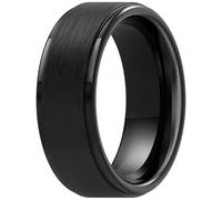 ThunderFit Silicone Rings for Men, Black Matte Silicone Wedding Bands, 2.8 mm Thick, Men’s Rubber Engagement Bands, 1-Pack, 8.5-9 (18.90mm), Silicone, No Gemstone