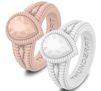 ThunderFit Silicone Rings for Women, Pear Rubber Engagement Wedding Bands 13.5mm Wide 5.5mm Thick - 1/2 Variety Multipack