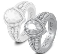 ThunderFit Silicone Rings for Women, Pear Rubber Engagement Wedding Bands 13.5mm Wide 5.5mm Thick - 1/2/3 Variety Multipack, 10.5 - 11 (20mm), Silicone, No Gemstone