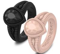 ThunderFit Silicone Rings for Women, Pear Rubber Engagement Wedding Bands 13.5mm Wide 5.5mm Thick - 1/2/3 Variety Multipack, 12.5 - 13 (21.6mm), Silicone, No Gemstone