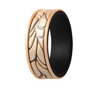 ThunderFit Silicone Rings for Women, Round Patterned Design Wedding Bands 6.8mm Wide 1.8mm Thick, Breathable Bands & Standard Inner Layers - 1/4/7 Variety Multipack, 5.5 - 6 (16.5mm), Silicone, No