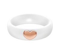 ThunderFit Silicone Rings for Women, Silicone Wedding Band with 14K Gold Plated Heart Charm, 5.5 mm Wide, 2mm Thick, 5.5 - 6 (16.50mm), Silicone Metal, No Gemstone