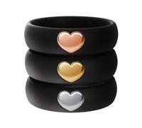 ThunderFit Silicone Rings for Women, Silicone Wedding Band with Heart Design, 5.5 mm Wide, 2mm Thick Rubber Engagement Rings, 7.5 - 8 (18.20mm), Silicone, No Gemstone