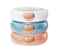 ThunderFit Silicone Rings for Women, Silicone Wedding Band with Heart Design, 5.5 mm Wide, 2mm Thick Rubber Engagement Rings, 12.5 - 13 (22.33mm), Silicone, No Gemstone