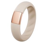 ThunderFit Silicone Rings Wedding Bands for Him and Her, Unisex Engagement Rings, 5mm Width, Rubber Engagement Bands with Classic Metal Accent, Variety Multipack 1/2/3