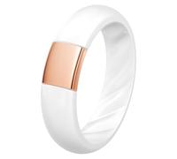 ThunderFit Silicone Rings Wedding Bands for Him and Her, Unisex Engagement Rings, 5mm Width, Rubber Engagement Bands with Classic Metal Accent, Variety Multipack 1/2/3