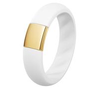 ThunderFit Silicone Rings Wedding Bands for Him and Her, Unisex Engagement Rings, 5mm Width, Rubber Engagement Bands with Classic Metal Accent, Variety Multipack 1/2/3