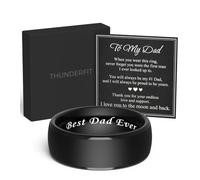 ThunderFit Silicone Rings Wedding Bands for Men, Plain and Engraved, Men’s Rubber Engagement Bands with Gift Box, 1-Pack, 15.5 - 16 (23.47mm), Silicone, No Gemstone