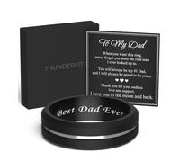 ThunderFit Silicone Rings Wedding Bands for Men, Plain and Engraved, Men’s Rubber Engagement Bands with Gift Box, 1-Pack, 5.5 - 6 (16.5mm), Silicone, No Gemstone