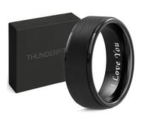 ThunderFit Silicone Rings Wedding Bands for Men, Plain and I Love You Engraved, Men’s Rubber Engagement Bands with Gift Box, 1-Pack, 7.5 - 8 (18.2mm), Silicone, No Gemstone