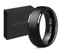 ThunderFit Silicone Rings Wedding Bands for Men, Plain and I Love You Engraved, Men’s Rubber Engagement Bands with Gift Box, 1-Pack, 15.5 - 16 (23.47mm), Silicone, No Gemstone