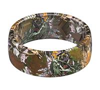 ThunderFit Silicone Rings, Wedding Bands for Men, Printed Design, Breathable Rubber Engagement Bands, 2.1mm Thick, 8mm Wide, 9 - 9.5 (19.30mm), Silicone, No Gemstone