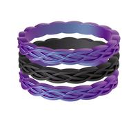 ThunderFit Silicone Rings Wedding Bands for Women, 2.9mm Wide, 1.8mm Thick, Women's Rubber Engagement Bands with Celtic Knot Design, 3-Pack, 5.5 - 6 (16.50mm), Silicone, No Gemstone