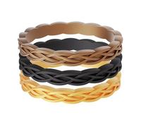 ThunderFit Silicone Rings Wedding Bands for Women, 2.9mm Wide, 1.8mm Thick, Women's Rubber Engagement Bands with Celtic Knot Design, 3-Pack, 3.5 - 4 (14.90mm), Silicone, No Gemstone