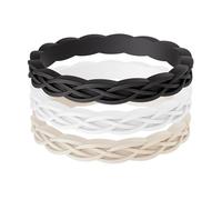 ThunderFit Silicone Rings Wedding Bands for Women, 2.9mm Wide, 1.8mm Thick, Women's Rubber Engagement Bands with Celtic Knot Design, 3-Pack, 4.5 - 5 (15.70mm), Silicone, No Gemstone
