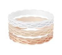 ThunderFit Silicone Rings Wedding Bands for Women, 2.9mm Wide, 1.8mm Thick, Women's Rubber Engagement Bands with Celtic Knot Design, 3-Pack, 9.5 - 10 (19.80mm), Silicone, No Gemstone