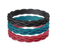ThunderFit Silicone Rings Wedding Bands for Women, 2.9mm Wide, 1.8mm Thick, Women's Rubber Engagement Bands with Celtic Knot Design, 3-Pack, 4.5 - 5 (15.70mm), Silicone, No Gemstone