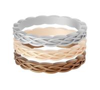 ThunderFit Silicone Rings Wedding Bands for Women, 2.9mm Wide, 1.8mm Thick, Women's Rubber Engagement Bands with Celtic Knot Design, 3-Pack, 6.5 - 7 (17.35mm), Silicone, No Gemstone
