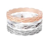 ThunderFit Silicone Rings Wedding Bands for Women, 2.9mm Wide, 1.8mm Thick, Women's Rubber Engagement Bands with Celtic Knot Design, 3-Pack, 10.5 - 11 (20.60mm), Silicone, No Gemstone