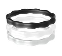 ThunderFit Silicone Rings Wedding Bands for Women, 3mm Wide, 2.4mm Thick, Women's Self-Stacking Rings, Rubber Engagement Bands, 1/3 Variety Multipack, 10.5 - 11 (20.60mm), Silicone, No Gemstone