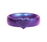 ThunderFit Silicone Rings Wedding Bands for Women, 8mm Wide, 3.4mm Thick Promise Ring with Heart Accent, Women's Rubber Engagement Bands, 1/3 Variety Multipack, 10.5 - 11 (20.60mm), Silicone, No