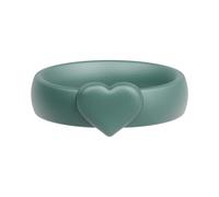 ThunderFit Silicone Rings Wedding Bands for Women, 8mm Wide, 3.4mm Thick Promise Ring with Heart Accent, Women's Rubber Engagement Bands, 1/3 Variety Multipack, 10.5 - 11 (20.60mm), Silicone, No