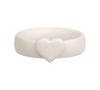 ThunderFit Silicone Rings Wedding Bands for Women, 8mm Wide, 3.4mm Thick Promise Ring with Heart Accent, Women's Rubber Engagement Bands, 1/3 Variety Multipack, 6.5 - 7 (17.35mm), Silicone, No