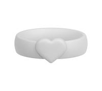 ThunderFit Silicone Rings Wedding Bands for Women, 8mm Wide, 3.4mm Thick Promise Ring with Heart Accent, Women's Rubber Engagement Bands, 1/3 Variety Multipack, 3.5 - 4 (14.90mm), Silicone, No
