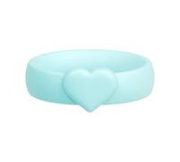 ThunderFit Silicone Rings Wedding Bands for Women, 8mm Wide, 3.4mm Thick Promise Ring with Heart Accent, Women's Rubber Engagement Bands, 1/3 Variety Multipack, 8.5 - 9 (18.90mm), Silicone, No