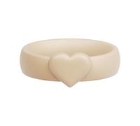 ThunderFit Silicone Rings Wedding Bands for Women, 8mm Wide, 3.4mm Thick Promise Ring with Heart Accent, Women's Rubber Engagement Bands, 1/3 Variety Multipack, 10.5 - 11 (20.60mm), Silicone, No
