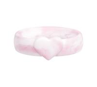 ThunderFit Silicone Rings Wedding Bands for Women, 8mm Wide, 3.4mm Thick Promise Ring with Heart Accent, Women's Rubber Engagement Bands, 1/3 Variety Multipack, 7.5 - 8 (18.20mm), Silicone, No