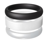 ThunderFit Silicone Rings Wedding Bands for Women, Mixed Width Stackable Bridal Rings Set 3.5-4.5mm Wide, 2mm Thick, Women's Rubber Engagement Bands, 3-Pack
