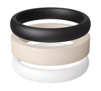 ThunderFit Silicone Rings Wedding Bands for Women, Mixed Width Stackable Bridal Rings Set 3.5-4.5mm Wide, 2mm Thick, Women's Rubber Engagement Bands, 3-Pack