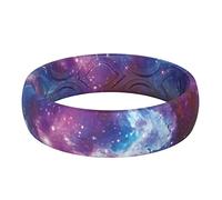 ThunderFit Silicone Rings Wedding Bands for Women, Printed Design, 1-Pack Breathable Rubber Engagement Bands, 5.5mm Wide, 1.9mm Thick, 12 - 12.5 (21.30mm), Silicone, No Gemstone