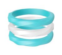 ThunderFit Silicone Rings Wedding Bands for Women, Stackable Twisted Silicone Engagement Rings 3.2mm Wide, 2mm Thick, Women's Rubber Engagement Bands, 3-Pack, 10.5 - 11 (20.60mm), Silicone, No