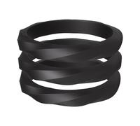 ThunderFit Silicone Rings Wedding Bands for Women, Stackable Twisted Silicone Engagement Rings 3.2mm Wide, 2mm Thick, Women's Rubber Engagement Bands, 3-Pack, 10.5 - 11 (20.60mm), Silicone, No