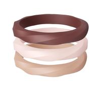ThunderFit Silicone Rings Wedding Bands for Women, Stackable Twisted Silicone Engagement Rings 3.2mm Wide, 2mm Thick, Women's Rubber Engagement Bands, 3-Pack, 12.5 - 13 (22.33mm), Silicone, No