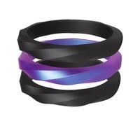 ThunderFit Silicone Rings Wedding Bands for Women, Stackable Twisted Silicone Engagement Rings 3.2mm Wide, 2mm Thick, Women's Rubber Engagement Bands, 3-Pack, 10.5 - 11 (20.60mm), Silicone, No