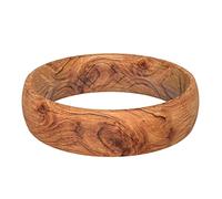 ThunderFit Silicone Wedding Bands for Women, Breathable Printed Design - 5.5mm Width 1.8mm Thick, 9 - 9.5 (19.20mm), Silicone, No Gemstone, Wood