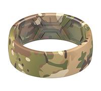 ThunderFit Silicone Wedding Ring for Men, Printed Design 8.1mm Wide 2mm Thick, 10 - 10.5 (20.20mm), Silicone, No Gemstone