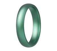 ThunderFit Silicone Wedding Rings for Him & Her, Metallic Finish Design, Unisex Breathable Rubber Engagement Bands in Narrow, Standard, and Wide Style, 1-Pack, 6.5-7 (17.35mm), Silicone, No Gemstone