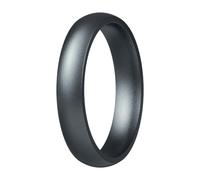 ThunderFit Silicone Wedding Rings for Him & Her, Metallic Finish Design, Unisex Breathable Rubber Engagement Bands in Narrow, Standard, and Wide Style, 1-Pack, 3.5-4 (14.90mm), Silicone, No Gemstone