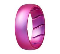 ThunderFit Silicone Wedding Rings for Him & Her, Metallic Finish Design, Unisex Breathable Rubber Engagement Bands in Narrow, Standard, and Wide Style, 1-Pack, 15.5-16 (23.47mm), Silicone, No Gemstone
