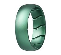 ThunderFit Silicone Wedding Rings for Him & Her, Metallic Finish Design, Unisex Breathable Rubber Engagement Bands in Narrow, Standard, and Wide Style, 1-Pack, 12.5-13 (22.33mm), Silicone, No Gemstone