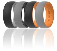 ThunderFit Silicone Wedding Rings for Men, 2 Layers Round Rubber Engagement Bands 8.7mm Wide 2mm Thick - 1/4/7/10 Variety Multipack, 5.5 - 6 (16.5mm), Silicone, No Gemstone