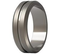 ThunderFit Silicone Wedding Rings for Men,7 Rings,4 Rings,1 Ring Brushed Top Middle Engraved Line Rubber Engagement Bands,8.2mm Width 2.5mm Thickness, 9.5,10 (19.80mm), Silicone,Platinum, No Gemstone